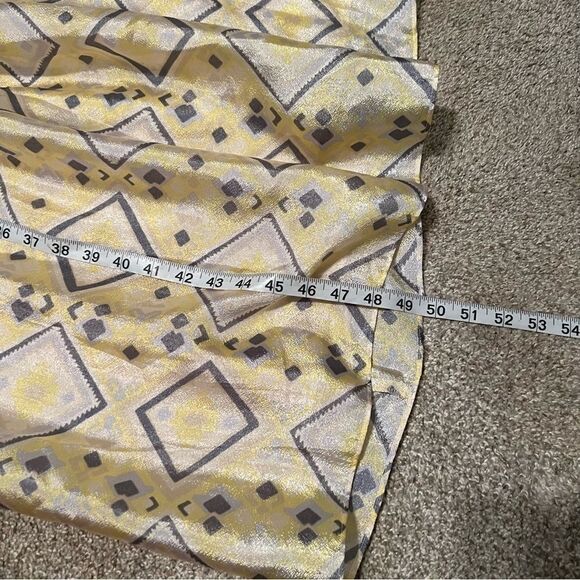 Baum Und Pferdgarten yellow abstract printed drop waist midi dress size 40 NEW - Picture 9 of 15